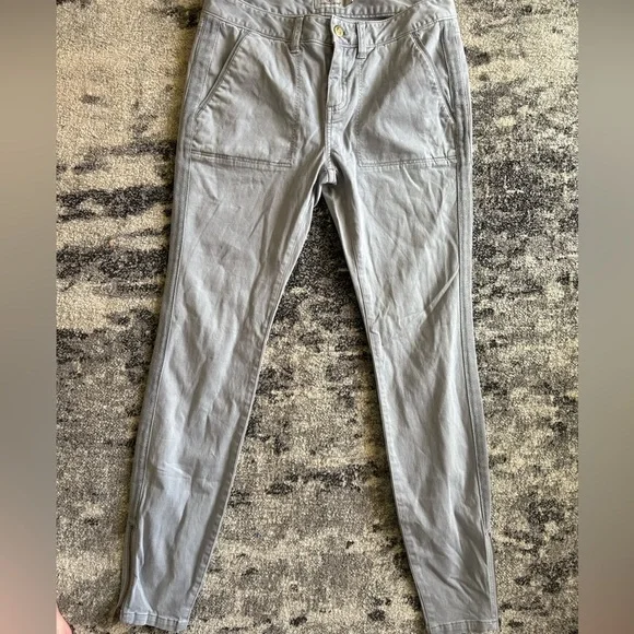 Vineyard Vines Women’s Ankle Zip Blue Gray Pants Gold Zipper size 4 - Picture 4 of 4